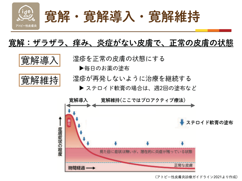 寛解導入と寛解維持（プロアクティブ療法）による皮膚症状の経過